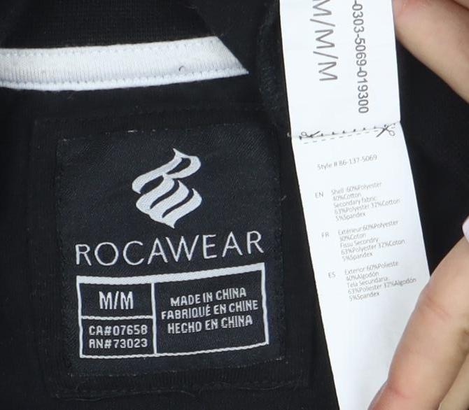 Rocawear Men's Black Racing Division Long Sleeve T-Shirt M