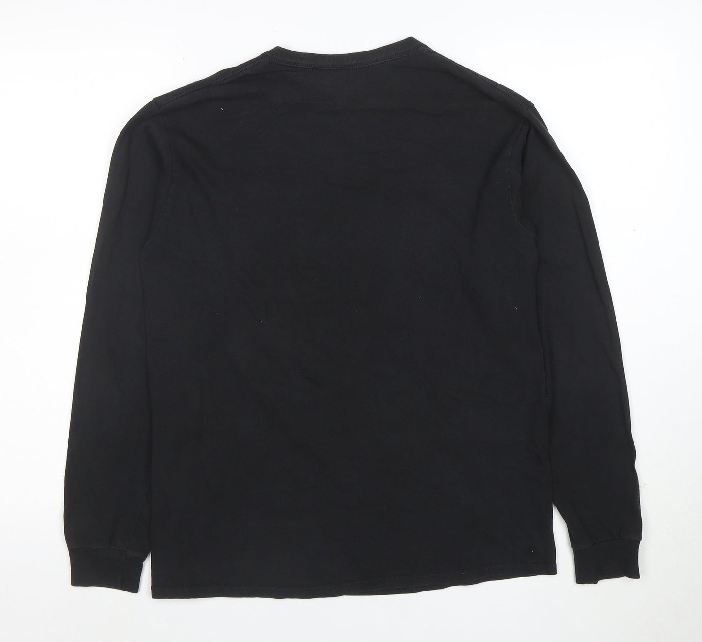 Fox Mens Black Long Sleeve Graphic T-Shirt Medium Cotton