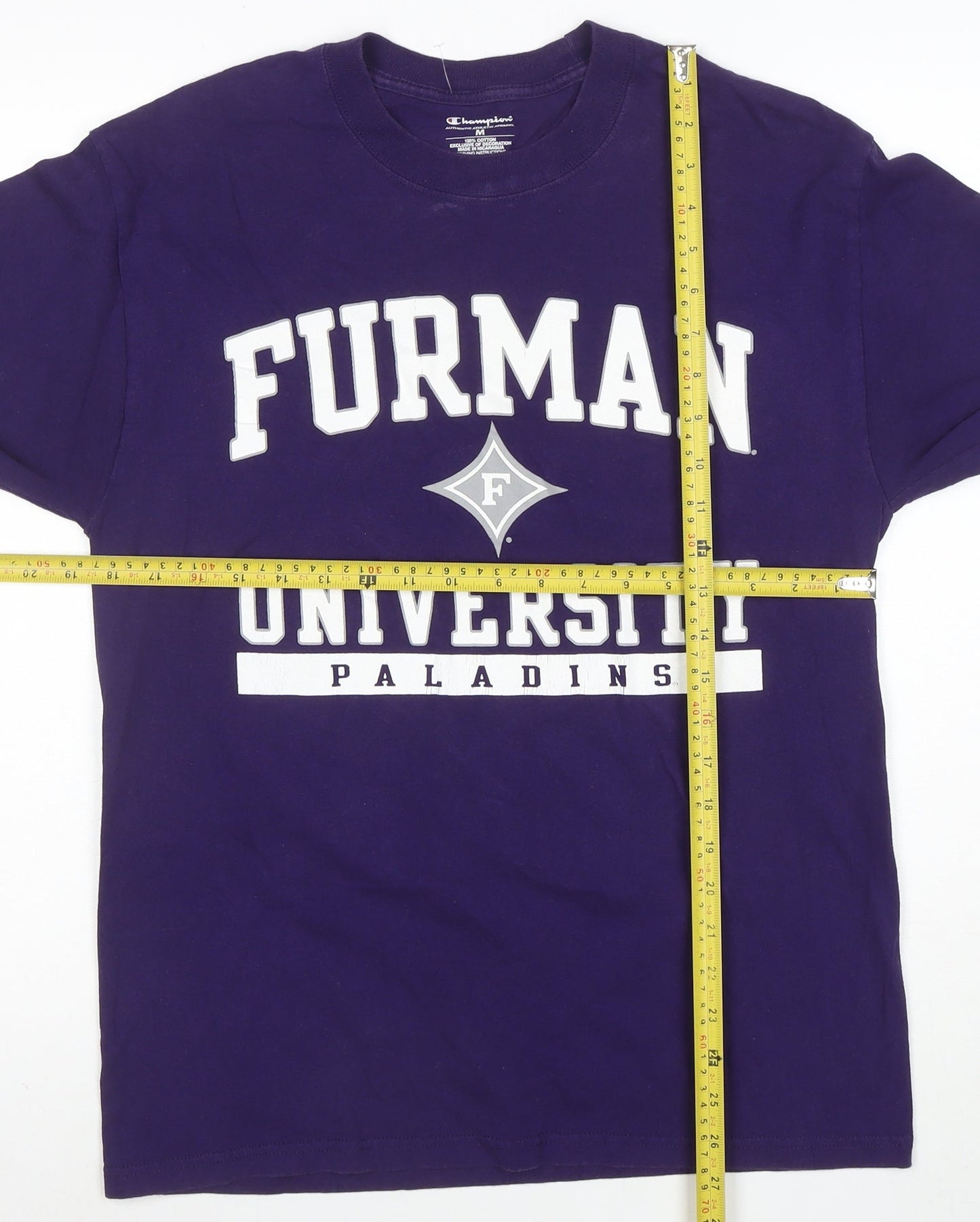 Champion Men's Purple Furman University Long Sleeve T-Shirt Size M