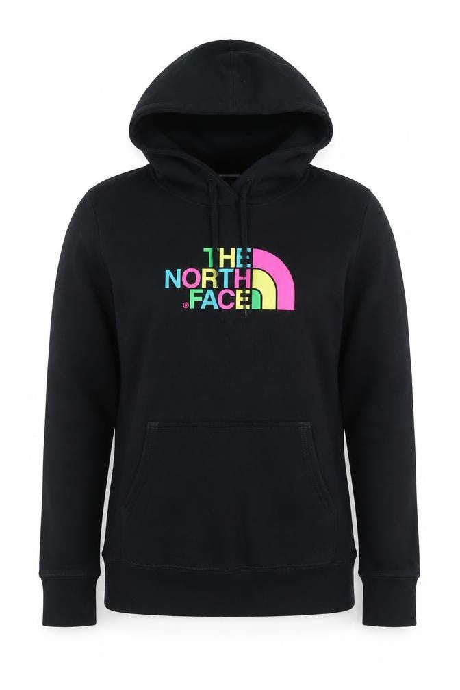 The North Face Womens Black Medium Pullover Hoodie Graphic Logo Cotton Blend