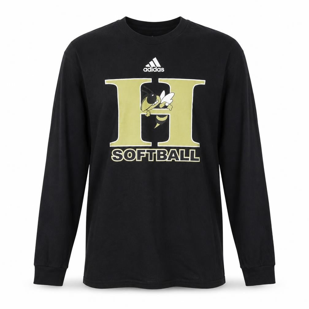 Adidas Men's Black Long Sleeve Softball Amplifier Tee L