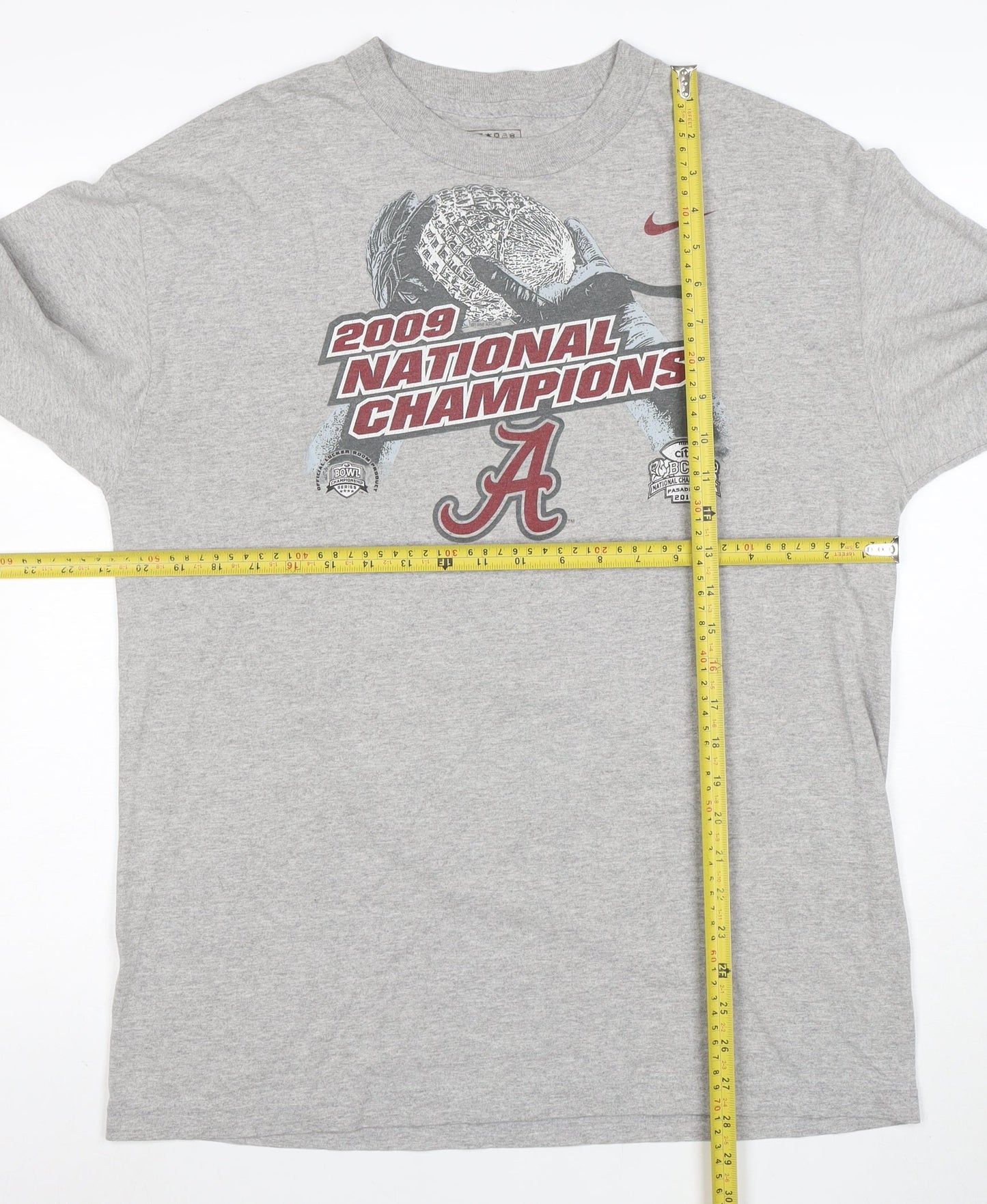 Nike Men's Grey Long Sleeve 2009 Champions Graphic T-Shirt Size L