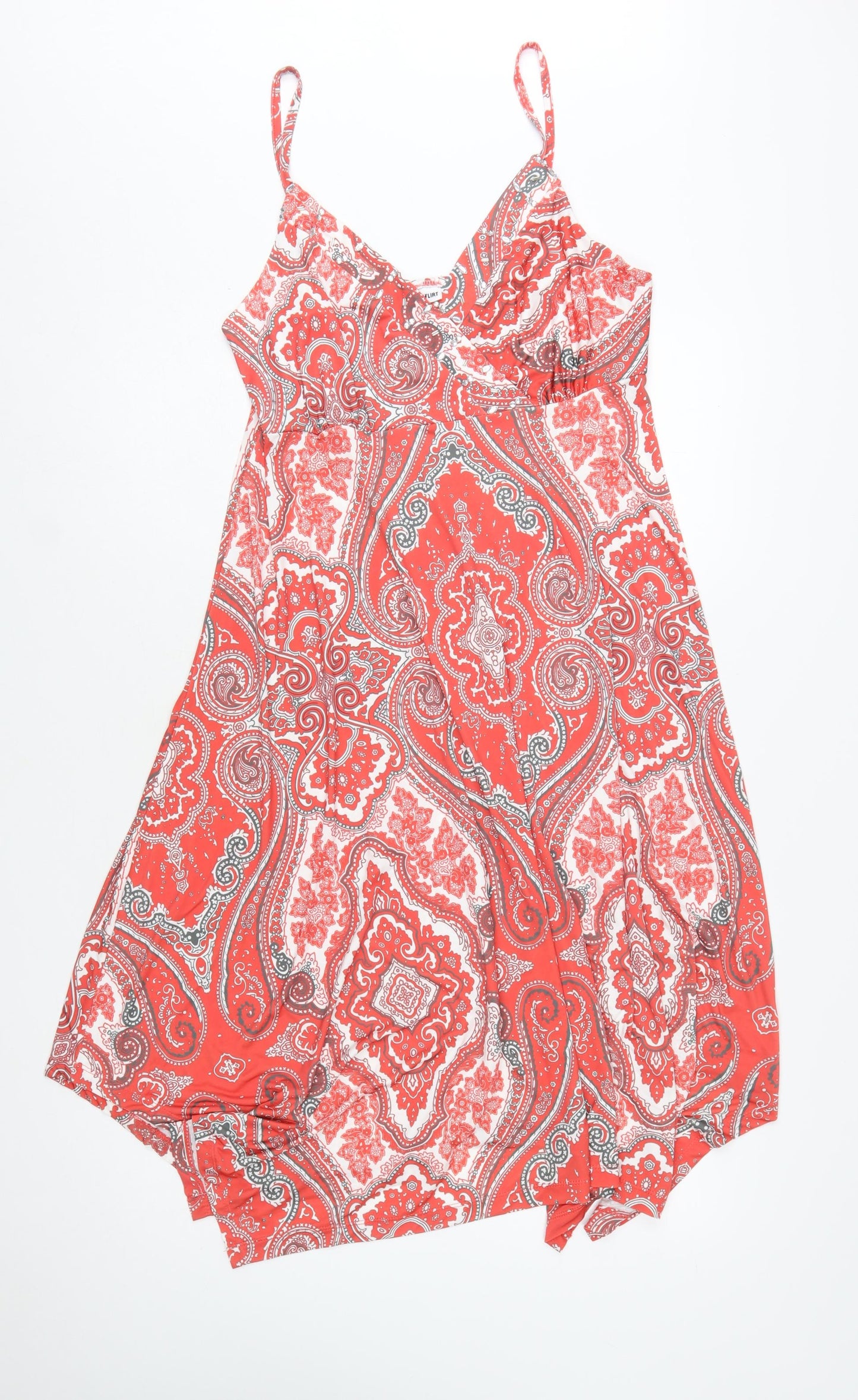 Bodyflirt Women Red Paisley Slip Dress Size M Summer Boho Stretch
