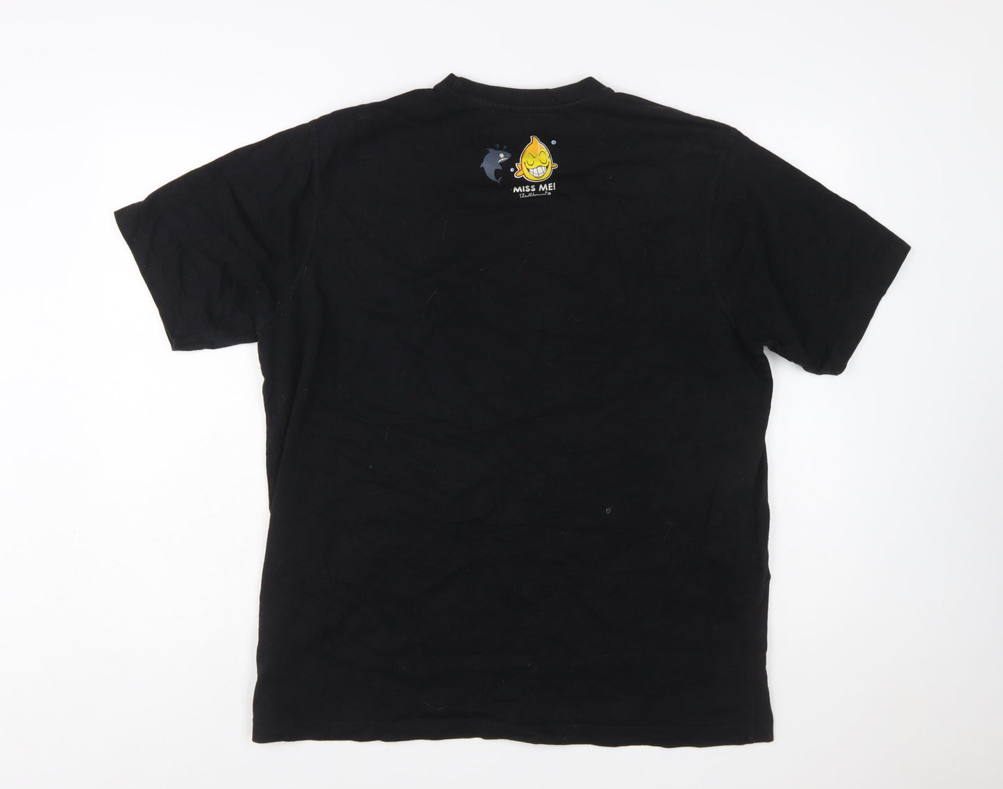 Throttleman Men's Black XXL Shark Graphic Cotton T-Shirt