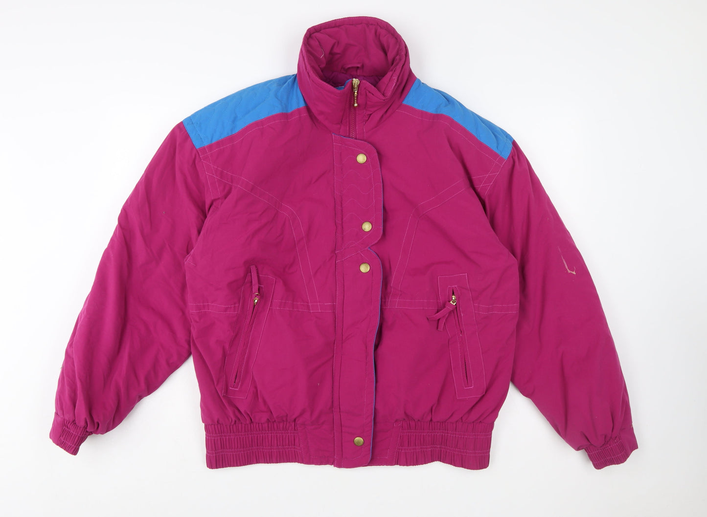 Because It's There Women's Pink L Puffer Jacket Waterproof Retro Style