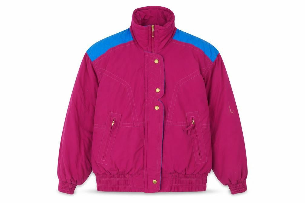 Because It's There Women's Pink L Puffer Jacket Waterproof Retro Style