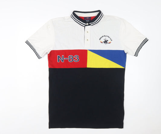 QE FRY 07 Men's Multicoloured 2XL Colourblock Polo Shirt