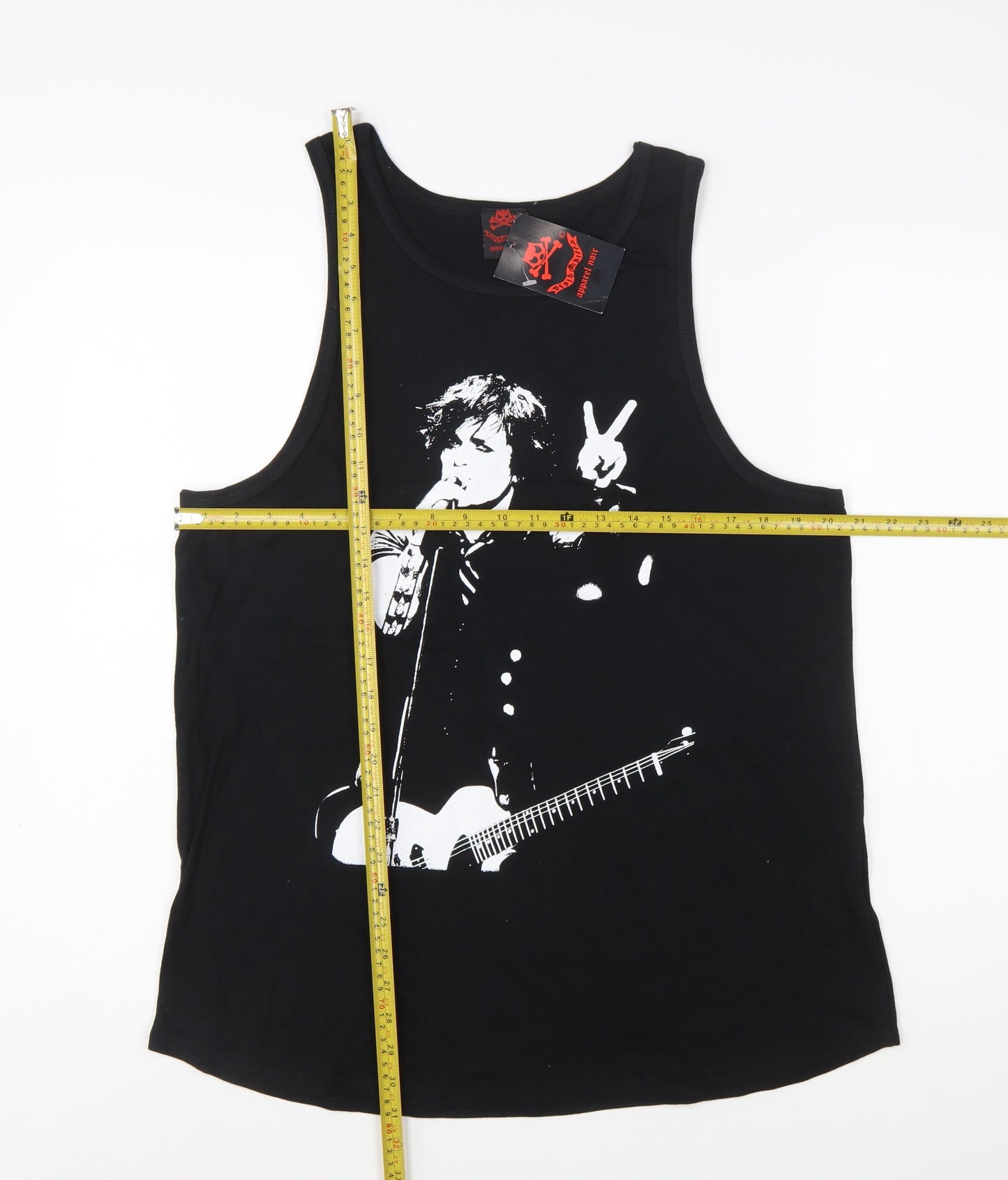 Death Kitty Women's Black Cotton Rock Music Tank Top Size 18