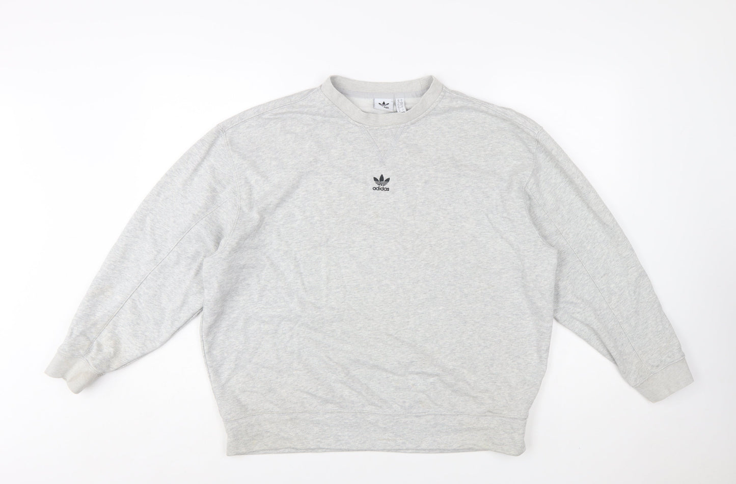 Adidas Women's Grey Cotton Blend Crew Neck Sweatshirt Size 10