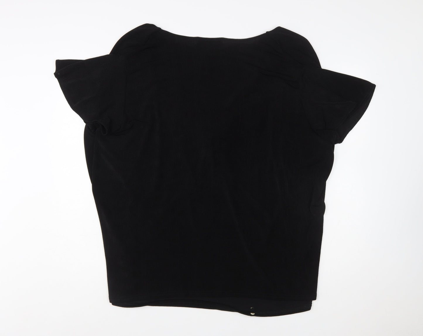 Wardrobe Women’s Black Wrap Blouse Short Sleeve Size 28/30