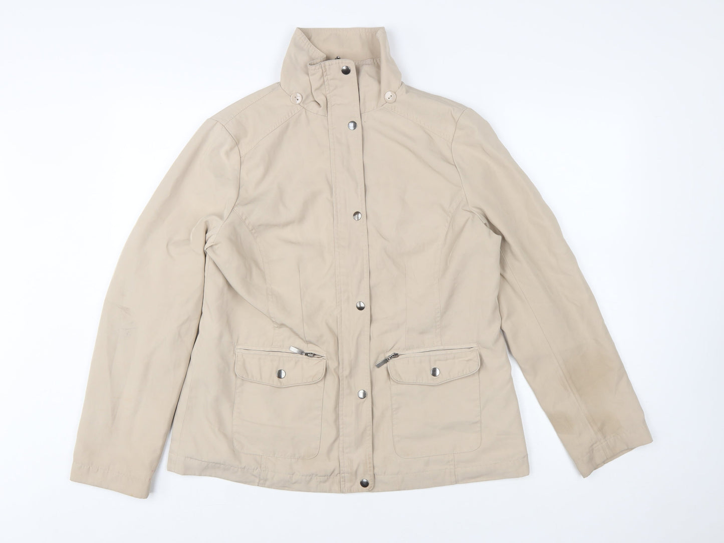 Marks and Spencer Women’s Beige Mid-Length Polyester Jacket UK 14