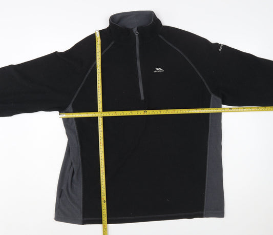 Trespass Mens Black XL Fleece Pullover High Neck Sweatshirt Outdoor