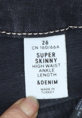 &Denim Women Black Size 26 High Waisted Super Skinny Jeans