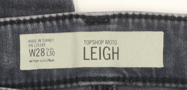 Topshop Moto Leigh Women's Blue Skinny Jeans Size 10 Regular Stretch Denim