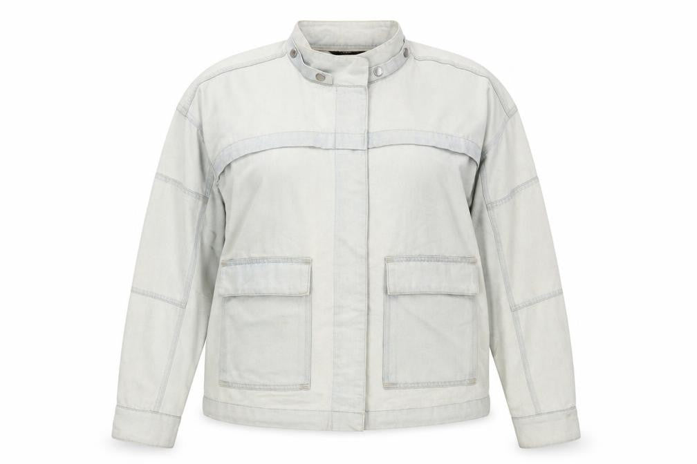 Next Women’s Beige Cotton Motorcycle Jacket Size 14