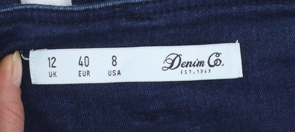 Denim Co. Women's Blue Skinny Jeans Size 12 Mid Rise Stretch