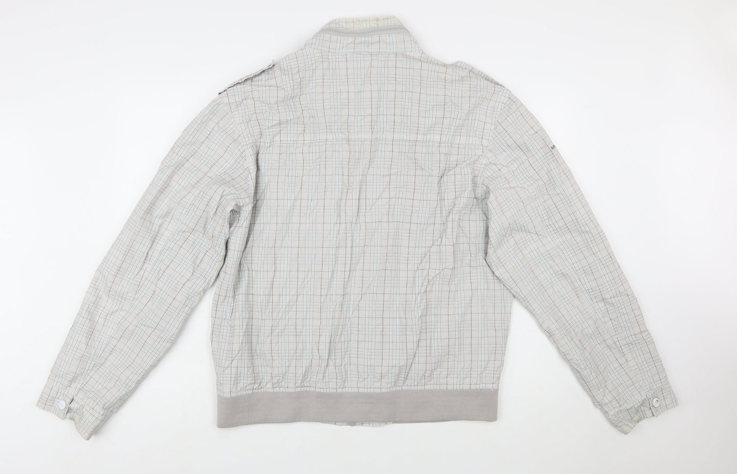Burton Men's Grey Checked Full Zip Bomber Jacket Size 2XL