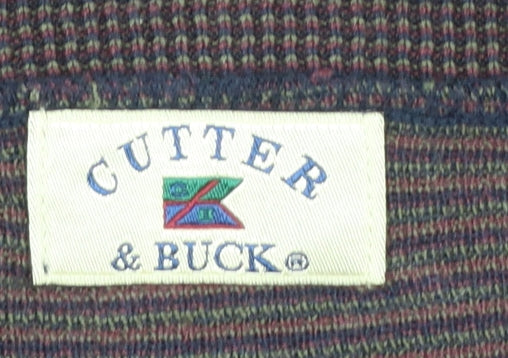 Cutter & Buck Men's Brown 2XL Sleeveless Button Knit Vest Jumper