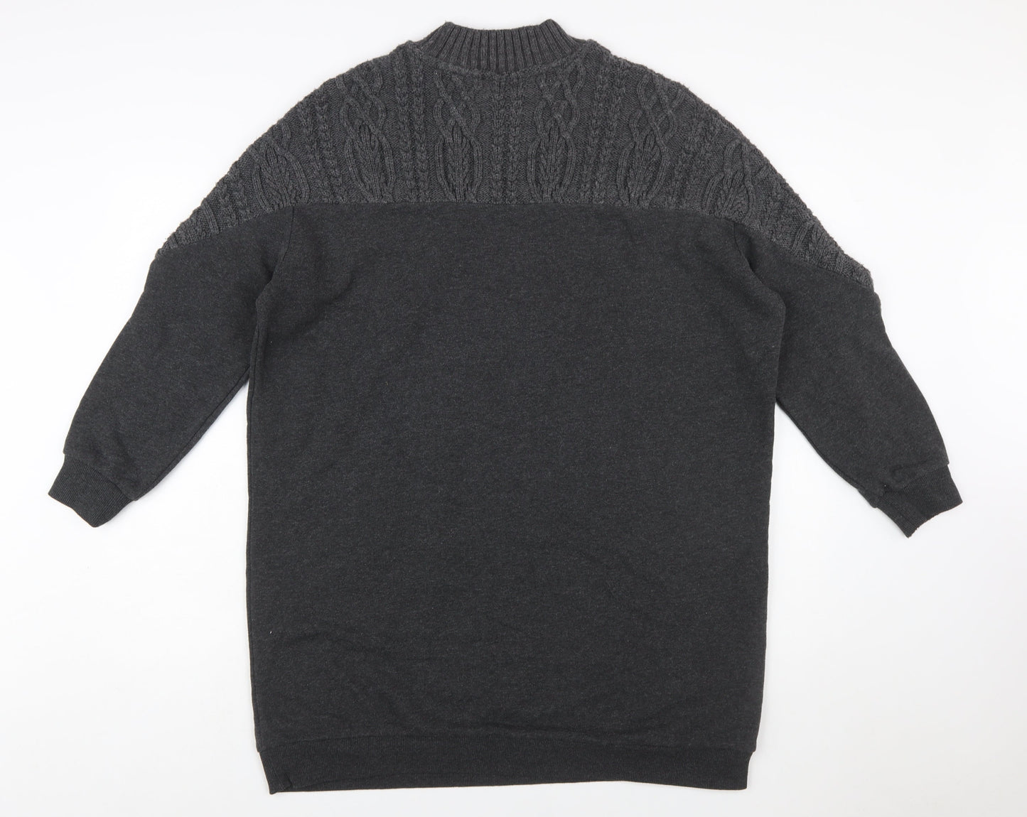 River Island Womens Grey Cable-Knit Long Sleeve Pullover Jumper L