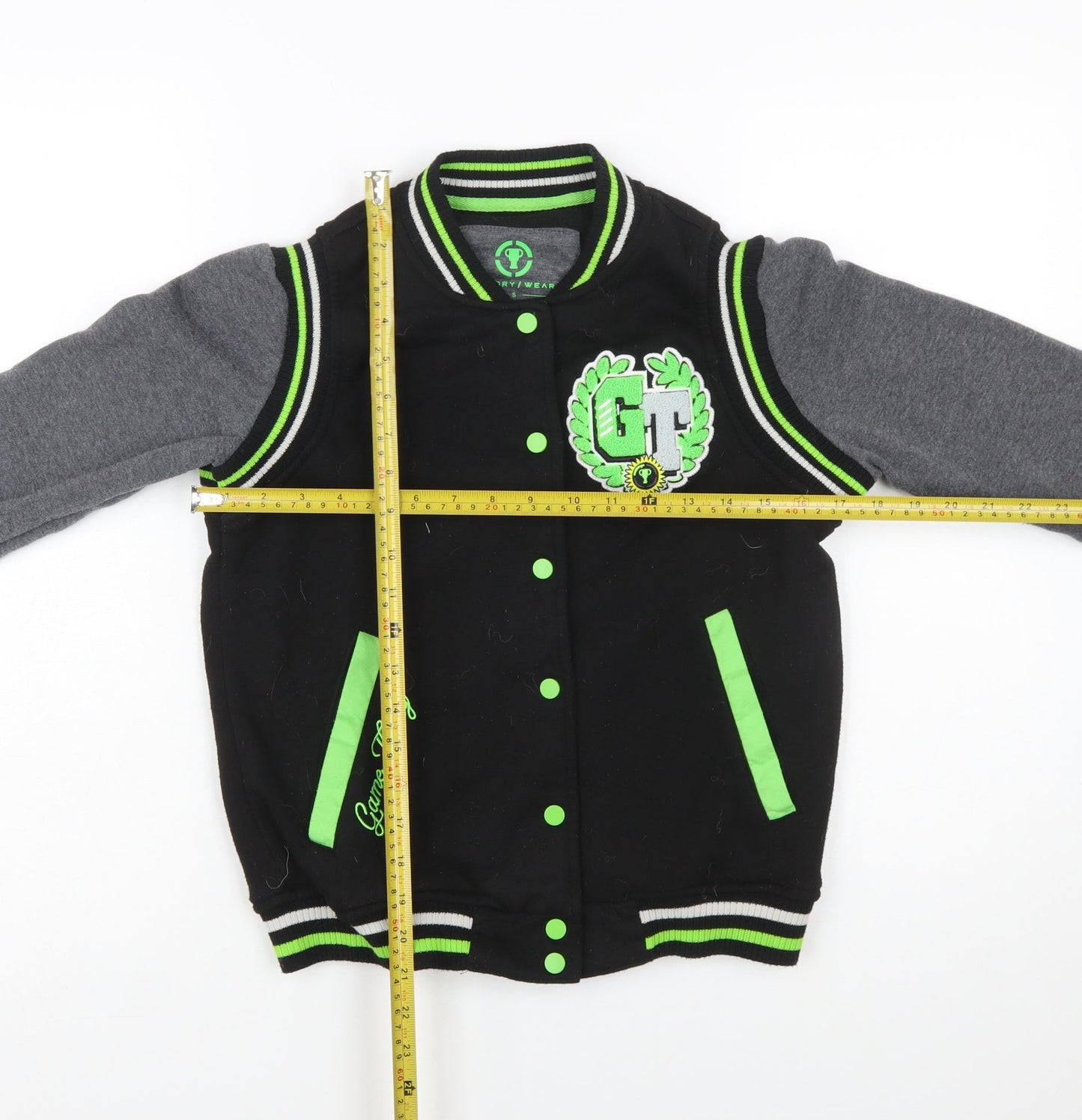 Theory Wear Women Black & Grey Varsity Full Zip Sweatshirt S