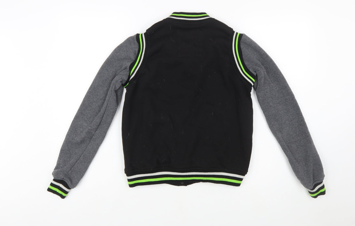 Theory Wear Women Black & Grey Varsity Full Zip Sweatshirt S