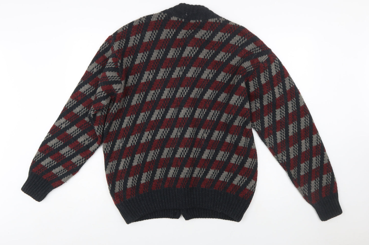 Graziano G. Men's Multicoloured Check Wool Cardigan M