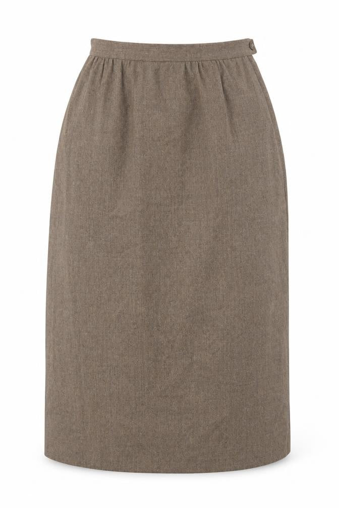 Post Horn Women's Brown Wool Midi Pencil Skirt Size 10