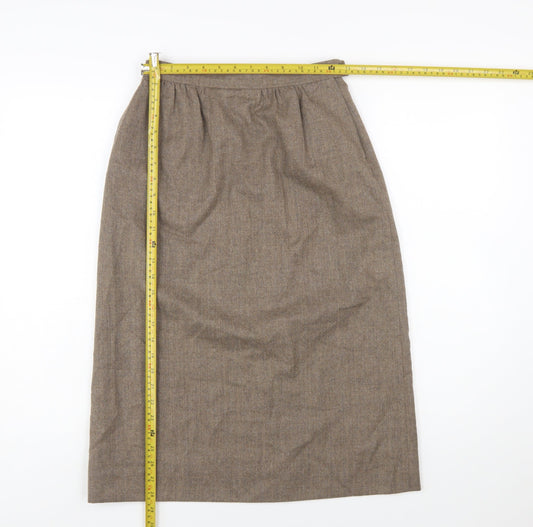 Post Horn Women's Brown Wool Midi Pencil Skirt Size 10