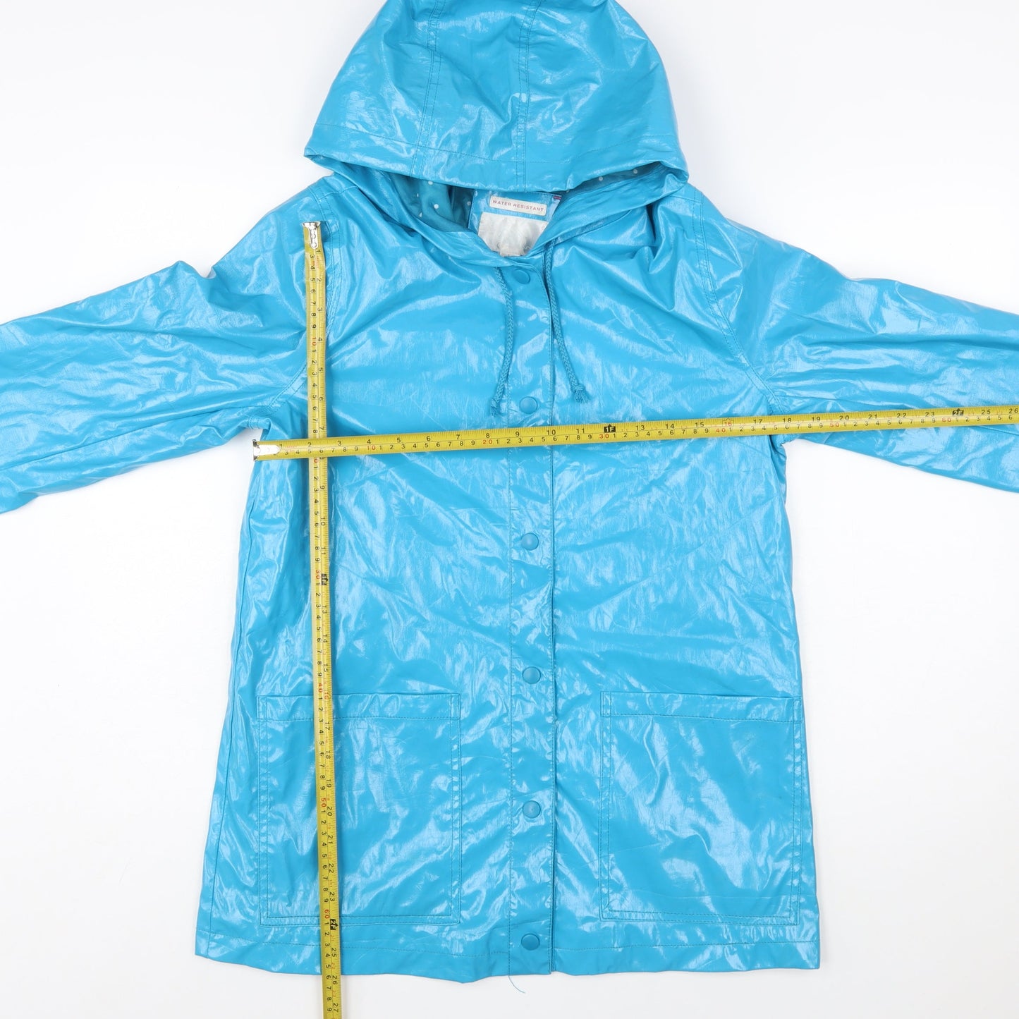 Xhilaration Women Blue L Water Resistant Hooded Rain Coat Jacket