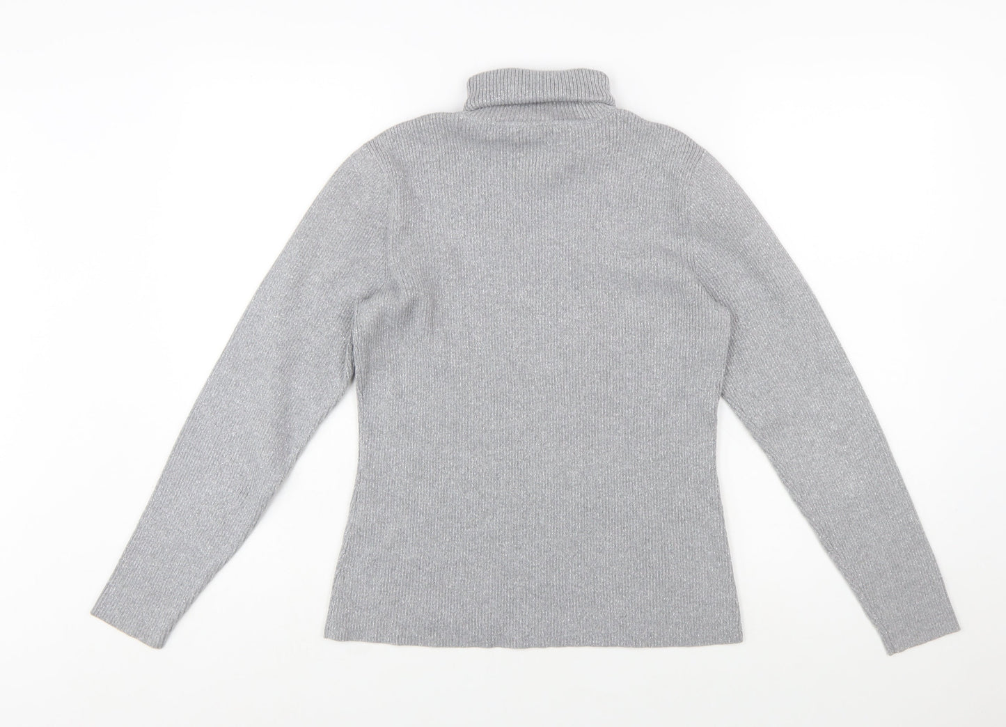 Liz Claiborne Women’s Grey Petite Roll Neck Knit Jumper L