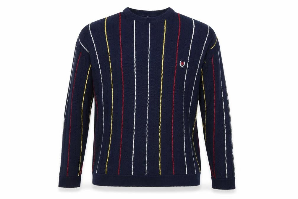 Chaps Ralph Lauren Men's Blue Striped Cotton Jumper L