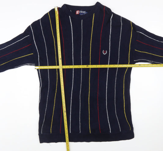 Chaps Ralph Lauren Men's Blue Striped Cotton Jumper L