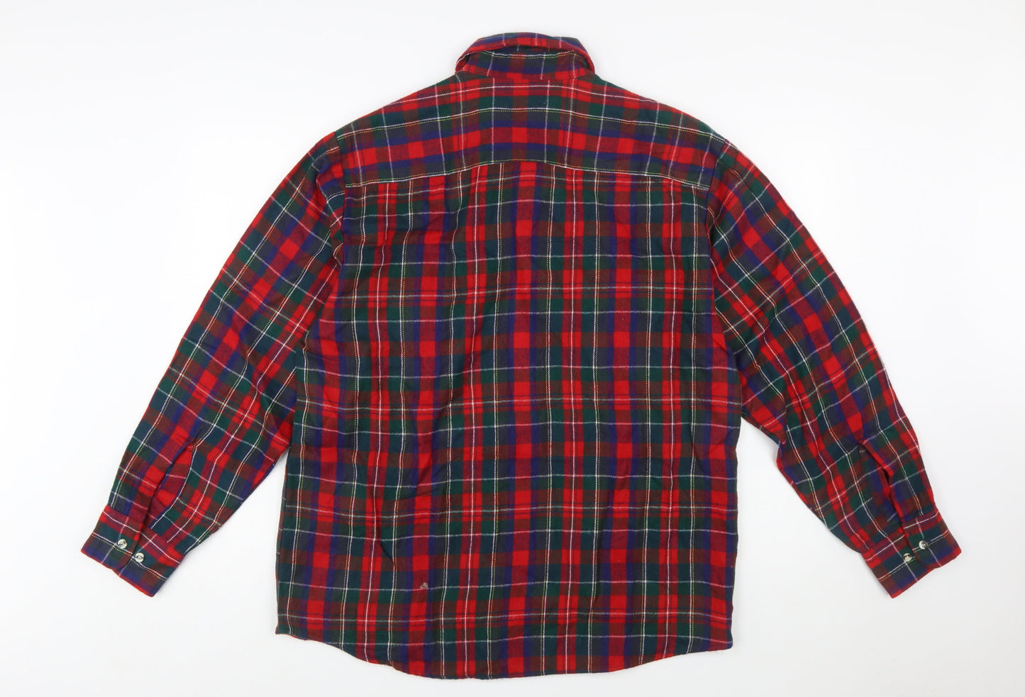 Eleven Sixty Six Men's Red Check Flannel Button-Up Shirt Size L