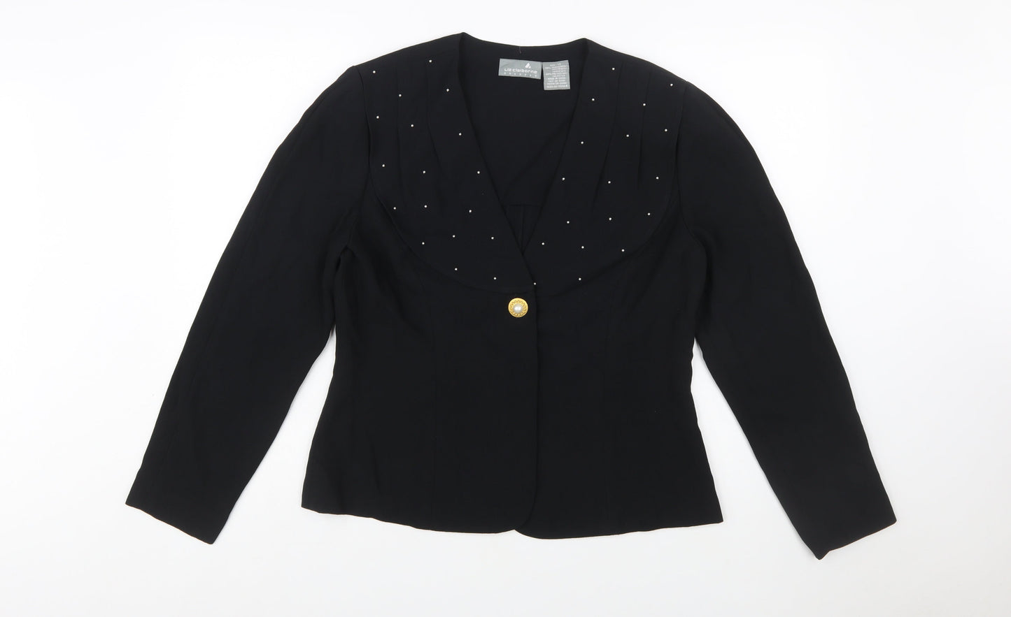 Liz Claiborne Women’s Black Size 12 Shawl Collar Tuxedo Blazer