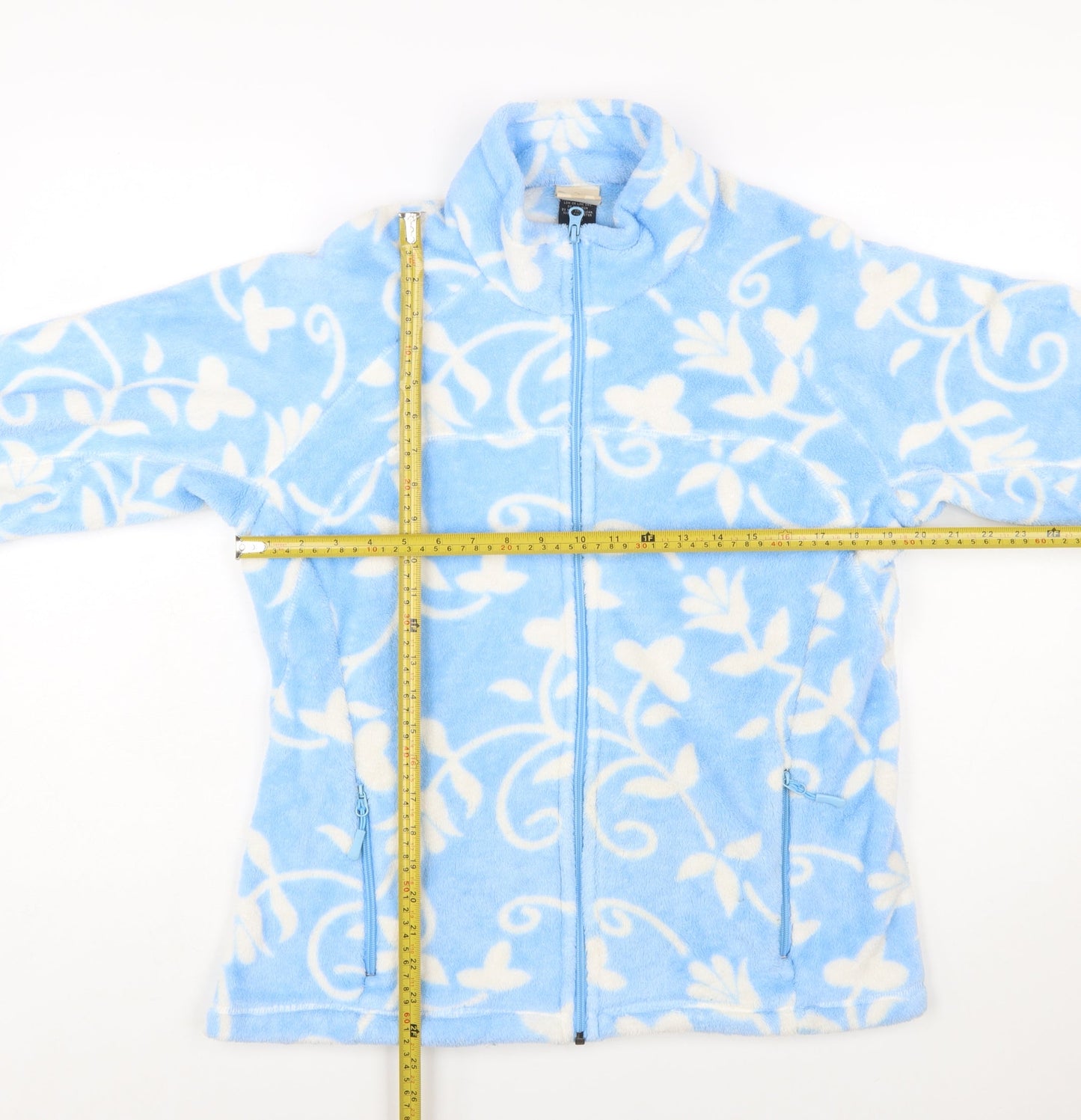 Natural Reflections Women's Blue Floral Fleece Jacket XL