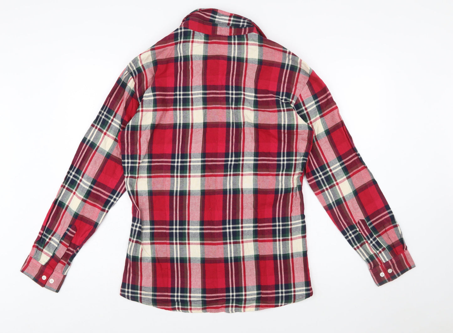U.S. Polo Assn. Womens Red Plaid Cotton Long Sleeve Button-Up Shirt XL