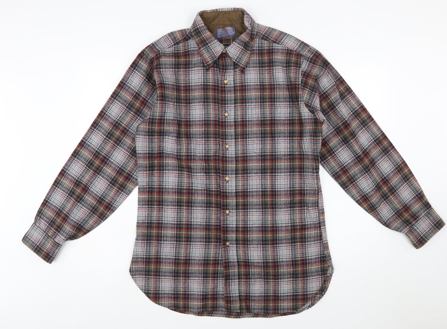 Pendleton Men's Multicoloured Wool Plaid Flannel Button-Up Shirt M