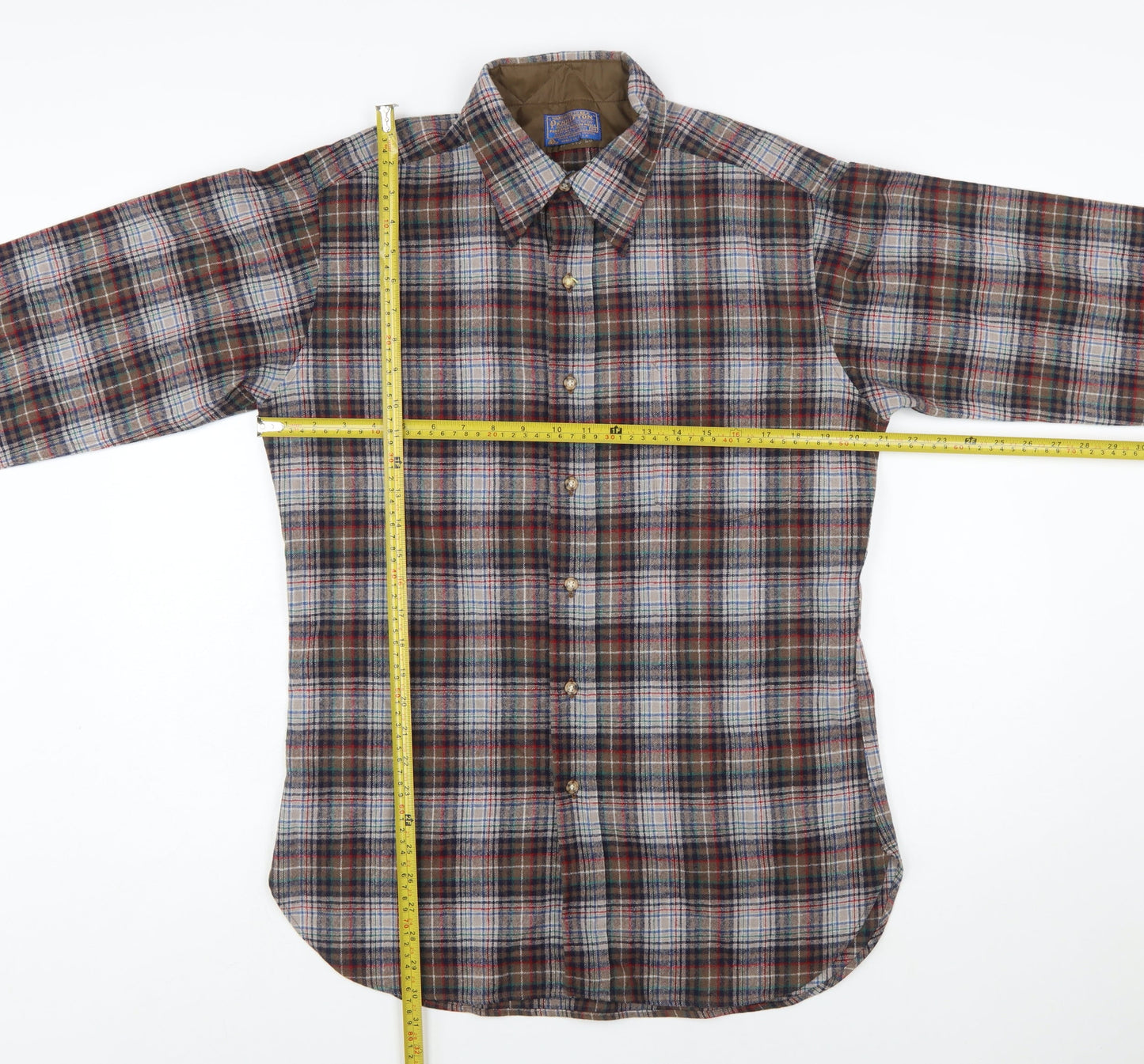 Pendleton Men's Multicoloured Wool Plaid Flannel Button-Up Shirt M
