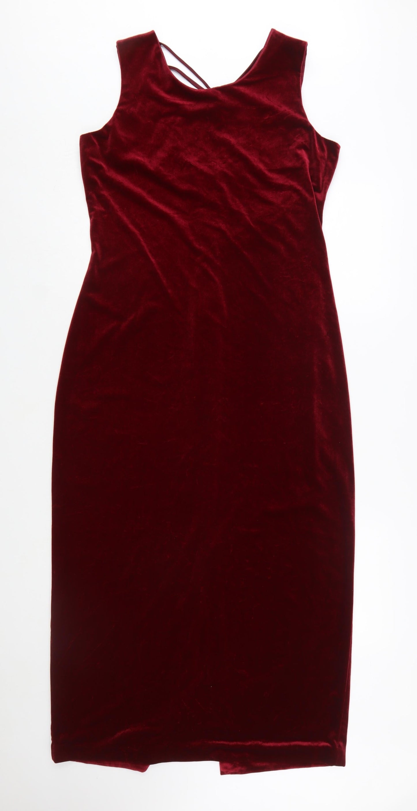 Reitmans Women's Red Velvet Bodycon Midi Dress Size 12