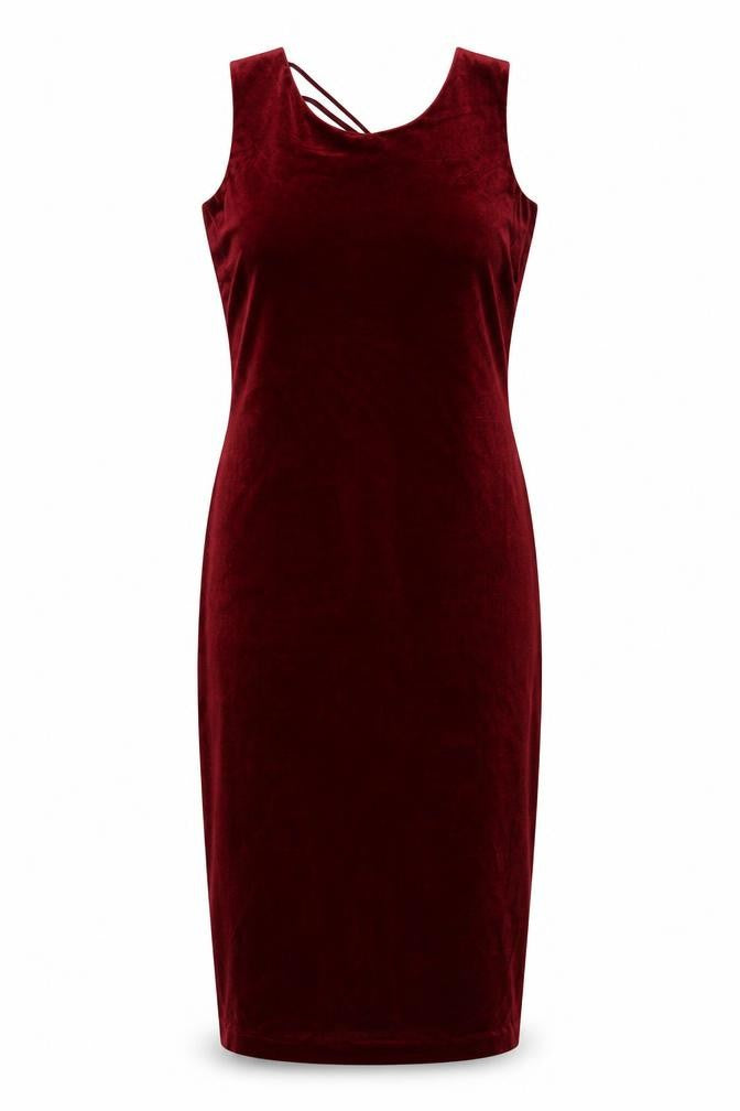 Reitmans Women's Red Velvet Bodycon Midi Dress Size 12