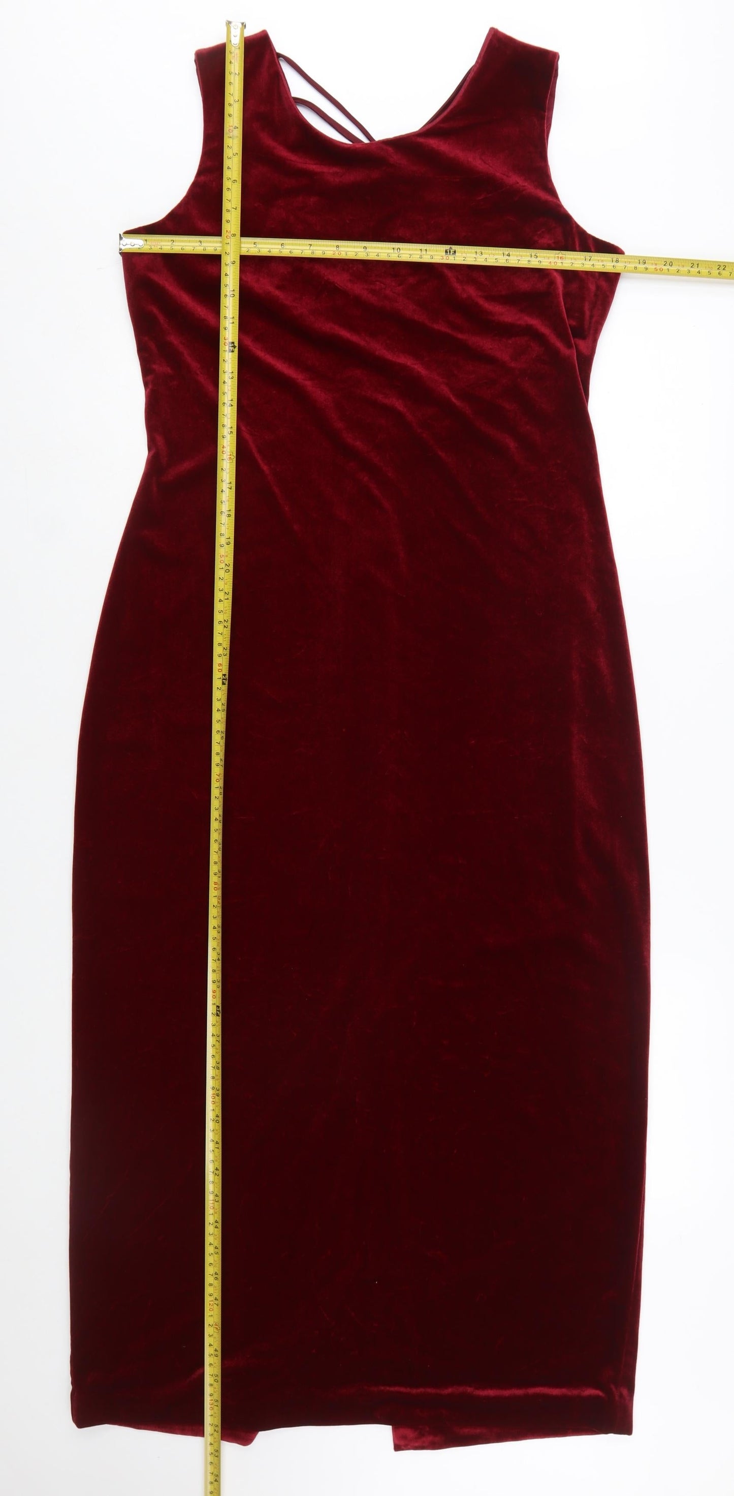 Reitmans Women's Red Velvet Bodycon Midi Dress Size 12
