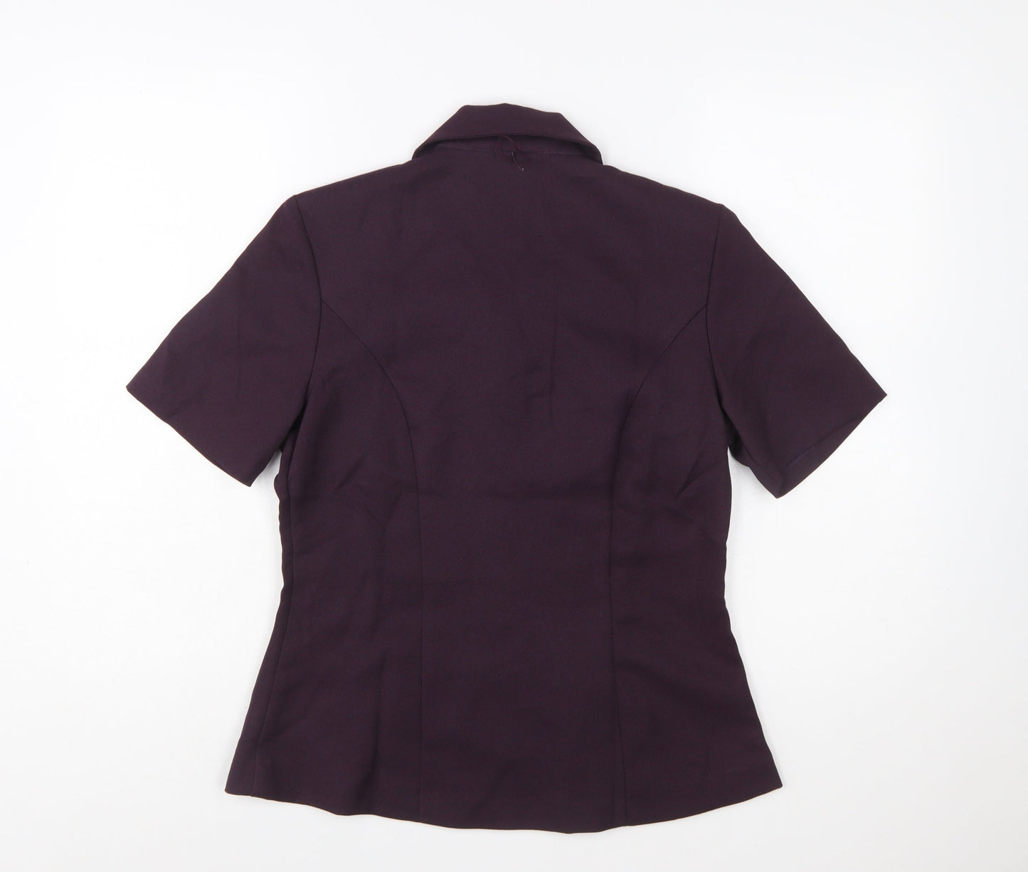 Pride & Joy Women Purple Short Sleeve Crepe Suit Jacket Size 8