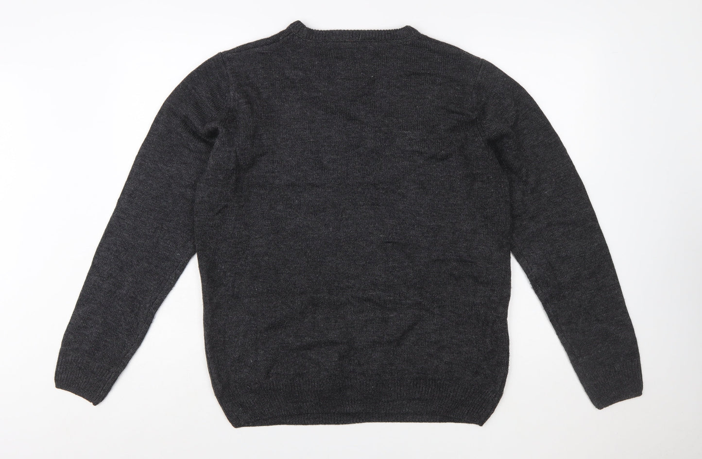 Threadbare Men's Grey Christmas Elf Pullover Jumper Size L