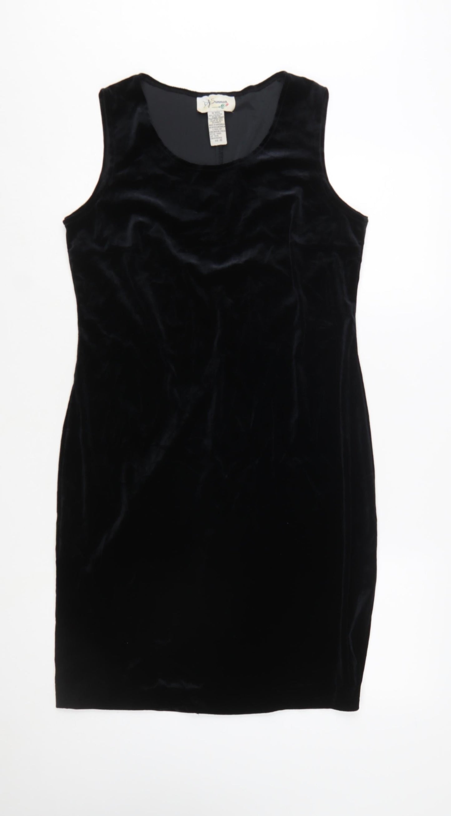 D.J. Summers Women’s Black Velvet Bodycon Sleeveless Dress Size 10