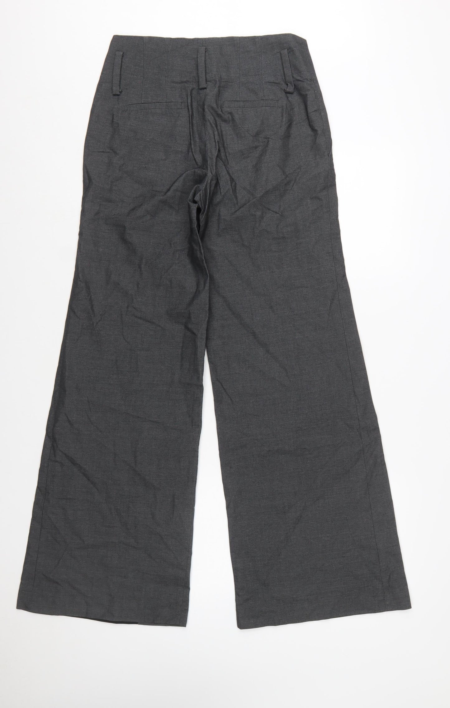 Banana Republic Women's Grey Wide-Leg Stretch Wool Trousers Size 6
