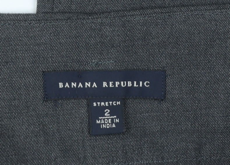 Banana Republic Women's Grey Wide-Leg Stretch Wool Trousers Size 6
