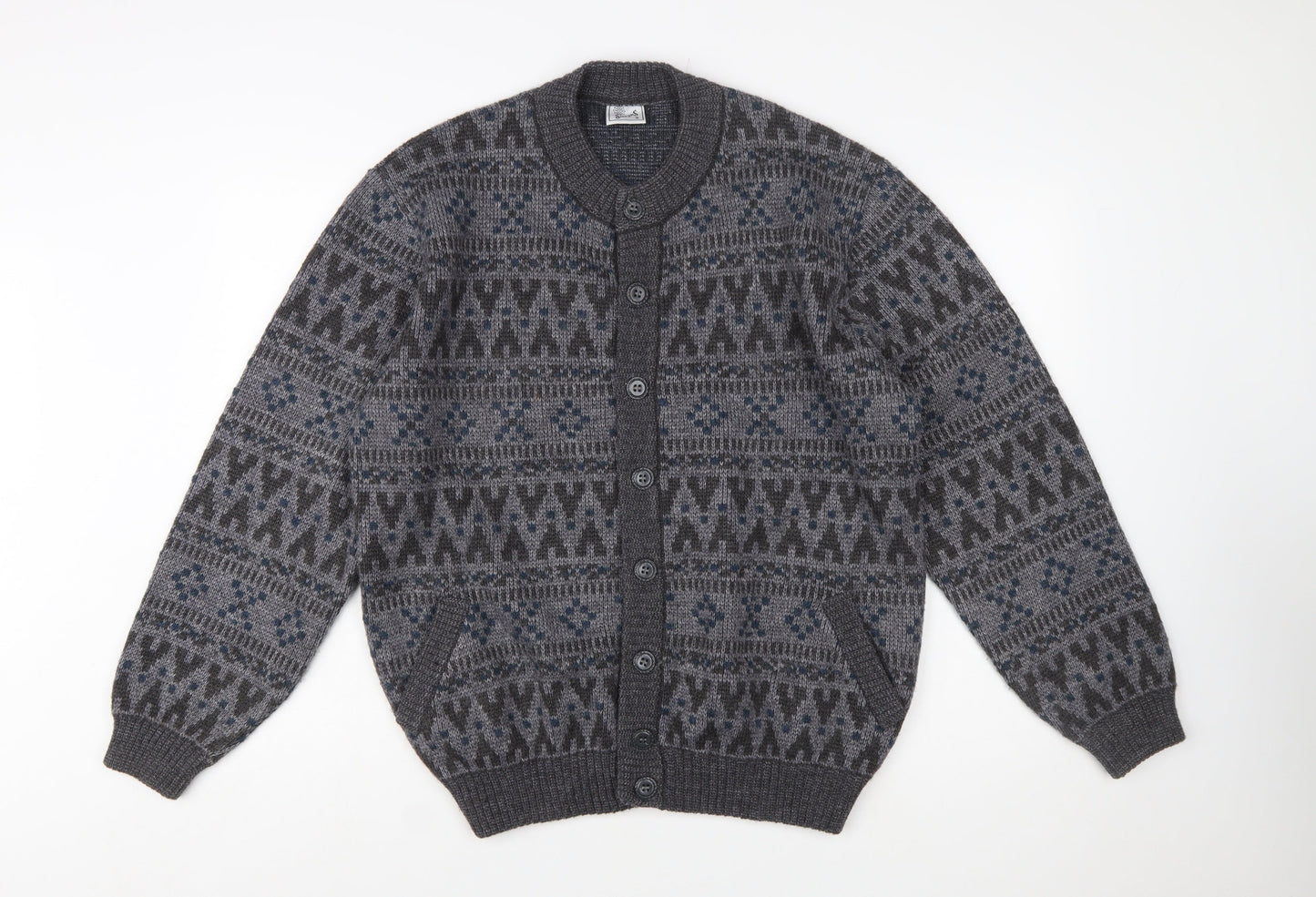 Simons Men's Grey Alpaca Wool Blend Button Cardigan L