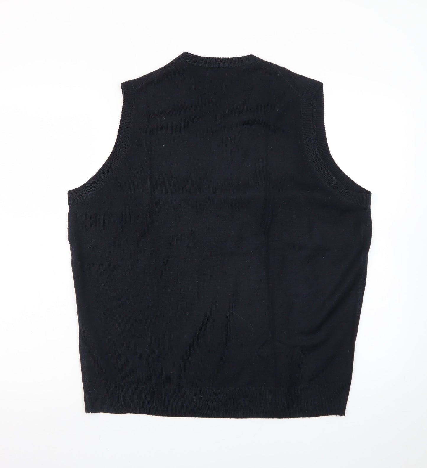 James Pringle Men's Black Acrylic V-Neck Sleeveless Knit Vest M