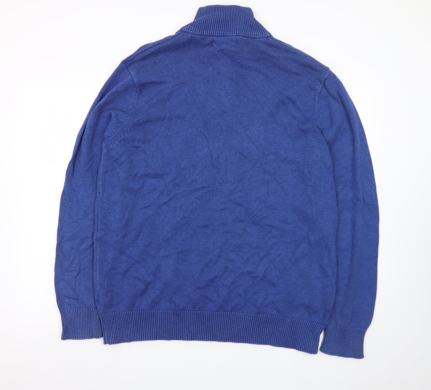 Maine New England Men's Blue Cotton Half Zip Jumper L