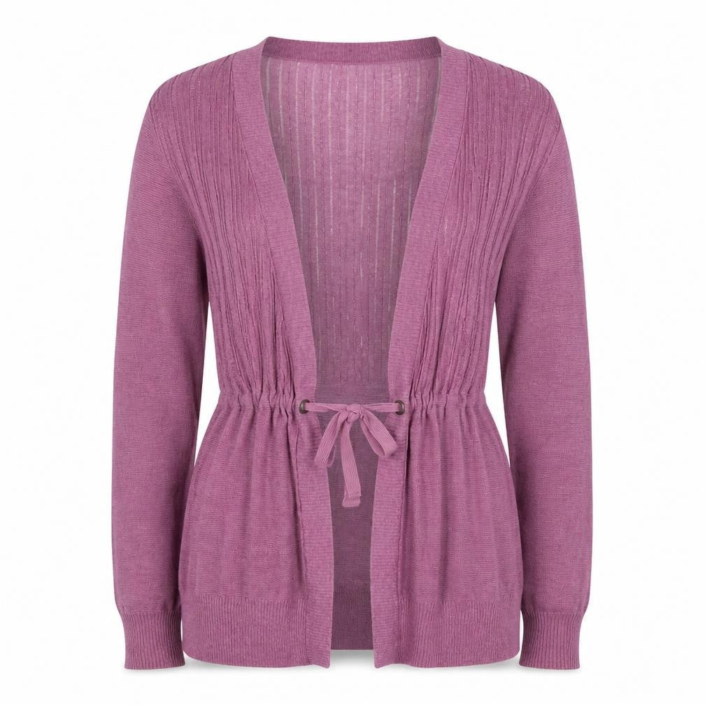 FatFace Women's Purple Long Sleeve Tie Waist Cardigan Size 12